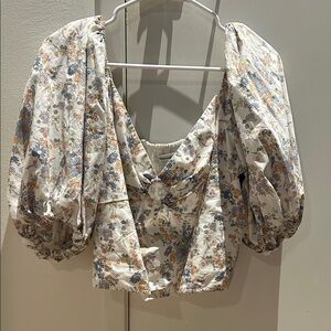Abercrombie & Fitch Floral Blouse with Puff Sleeves